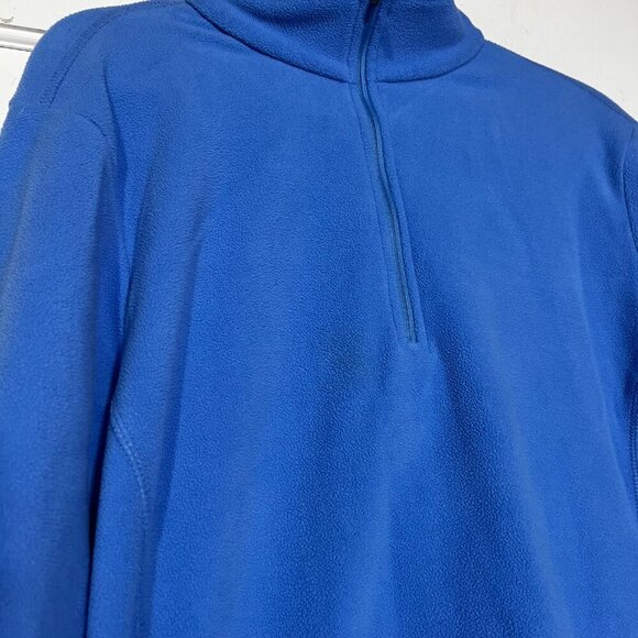 Land's End Pullover Fleece Quarter Zip Sweater Royal Blue Size 1X Oeko-Tex - Picture 3 of 9